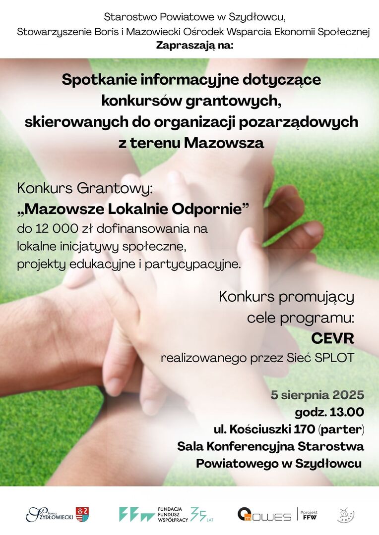 starostwo powiatowe w szydlowcu stowarzyszenie boris oraz mazowiecki osrodek wsparcia ekonomi spolecznej zapraszaja 2